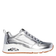 SKECHERS - Zapatilla urbana mujer cuero gris