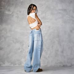 AMERICANINO - Jeans Baggy Tiro Medio Mujer