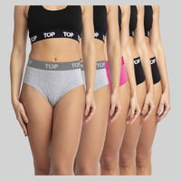 Pack de 5 Calzones Tiro Alto Mujer