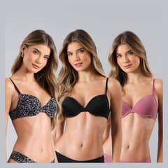 FLORES - Pack de 3 Sostenes Balconet Push Up Mujer