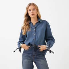 BASEMENT - Camisa De Jeans Manga Larga Algod�n Mujer