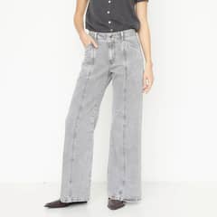 BASEMENT - Jeans Wide Leg Tiro Medio Mujer