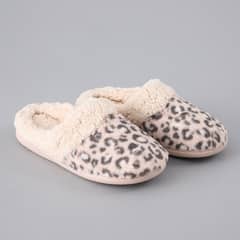 FLORES - Pantufla Fur Animal Print Mujer