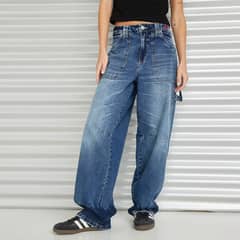 AMERICANINO - Jeans Cargo Tiro Medio Mujer