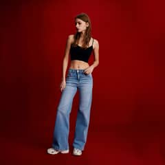 AMERICANINO - Jeans Tiro Alto Wide Leg