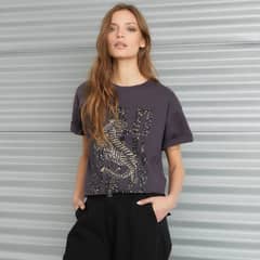 AMERICANINO - Polera Manga Corta Algodón Mujer