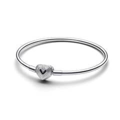 PANDORA - Pulsera Rigido Corazon De Plata Mujer