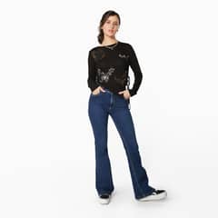 EFESIS - Jeans Flare Tiro Medio Mujer