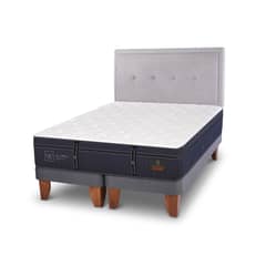 CIC - Cama Europea Grand Premium 2 Plazas Base Dividida + Respaldo Ganges