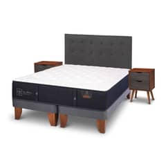 CIC - Cama Europea Premium 2 Plazas + Muebles Eufrates