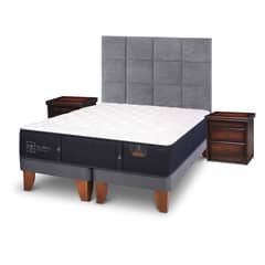 CIC - Cama Europea Premium 2 Plazas Base Dividida + Muebles Tamesis