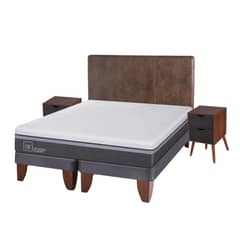 CIC - Cama Europea Ortopedic Advance 2 Plazas Base Dividida + Muebles Baker