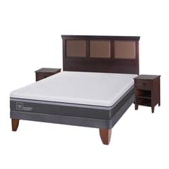 CIC - Cama Europea Ortopedic Advance 2 Plazas Base Normal + Muebles New Torino Chocolate