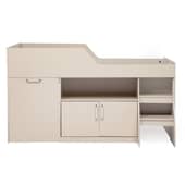 DECOCASA - Cama 1.5 Plazas con Escritorio Retráctil Off White