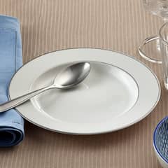 FLORENCIA - Plato Hondo Silver 22.8 cm Porcelana Blanco