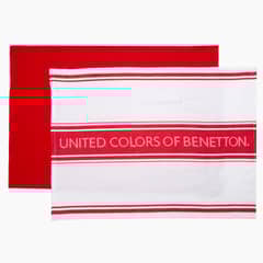 BENETTON - Set 2 Paños Franjas Rojo