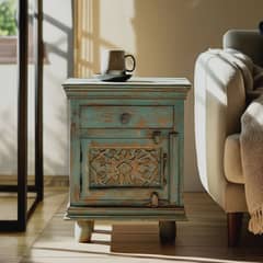 ROBERTA ALLEN - Mesa Auxiliar Ravi Rectangular Madera Turquesa