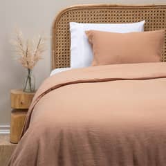 BASEMENT HOME - Funda Adulto Lino 2 plazas Terracota