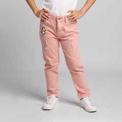 YAMP - Jeans Skinny Denim Diseño Liso Niña