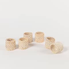 CASA CANTABRIA - Set 4 Anillo Para Servilleta Diseño Ratán