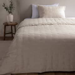 CASA CANTABRIA - Cubrecama Quilt 100% Lino Beige