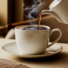 FLORENCIA - Taza Té con Platillo Borde Dorado Porcelana