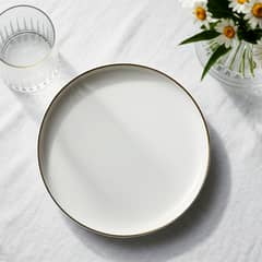 FLORENCIA - Plato Pan Porcelana Borde Dorado 17 cm
