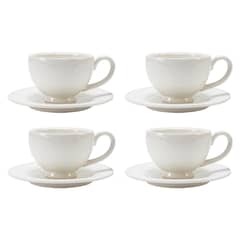 ROBERTA ALLEN - Set 4 Tazas Café Con Plato Libélula Porcelana Blanco