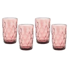 ROBERTA ALLEN - Set 4 Vasos Vidrio Largo 340 Ml Diamante