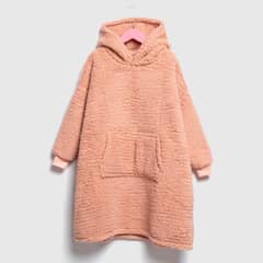 MICA - Manta Hoodie Infantil Rosa de Fleece con Capucha
