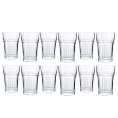 MICA - Set de Vasos Vidrio Tableados 450 ml - 12 Unidades
