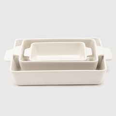 MICA - Set 3 Fuentes Ceramicas Blancas