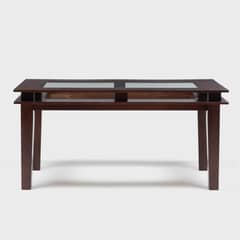 MICA - Mesa de Comedor 6 Puestos California Vidrio y Madera