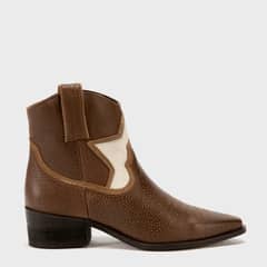AMERICANINO - Bota Vaquera Mujer Cuero Café