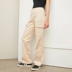 BASEMENT - Jeans Cargo Tiro Alto Mujer