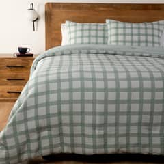 BASEMENT HOME - Cubrecama Crepe Checks Verde