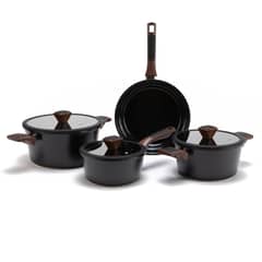 WURDEN - Batería De Cocina Antiadherente 7 Piezas Black
