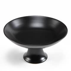 BASEMENT HOME - Frutero con Pie Cerámica Gres Negro 22 cm