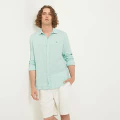CASCAIS - Camisa Casual Manga Larga Slim Fit Lino Hombre