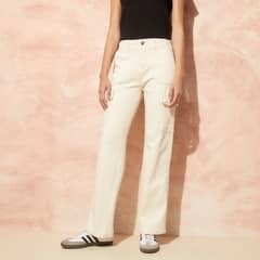 BASEMENT - Jeans Cargo Tiro Alto Mujer