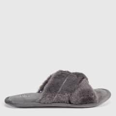 Pantuflas Abiertas De Puntera Con Flecos Y Acolchadas, Pantuflas