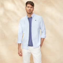 CASCAIS - Camisa Casual Hombre Slim Fit Algodón Manga Larga