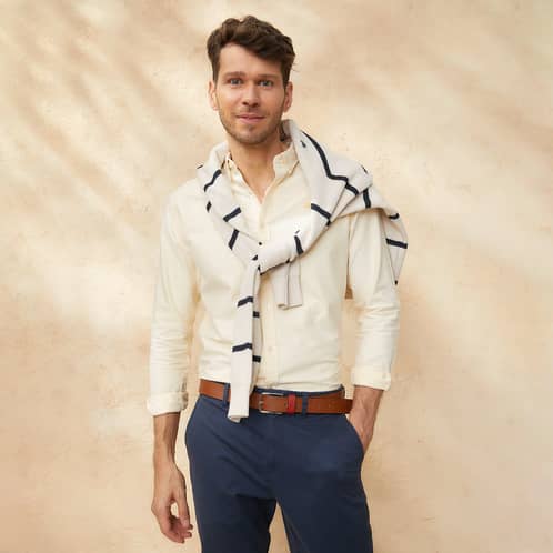 CASCAIS - Camisa Casual Hombre Slim Fit Algodón Manga Larga