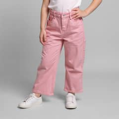 YAMP - Jeans Wide Leg Niña Denim Algodón Tiro Medio