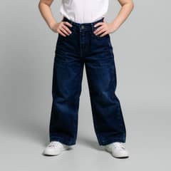YAMP - Jeans Wide Leg Niña Denim Algodón Tiro Medio