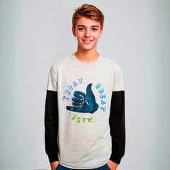 FEDERATION - Polera Manga Larga Algodón Estampada Urbana Niño