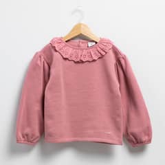 CONIGLIO - Polerón Casual Con Cuello De Encaje Niña Manga Larga Algodón