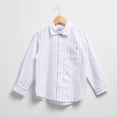 CONIGLIO - Camisa Niño Manga Larga Algodón Lino Rayas