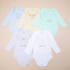 YAMP - Pack 5 Bodys Algodón Manga Larga Bebé Niño
