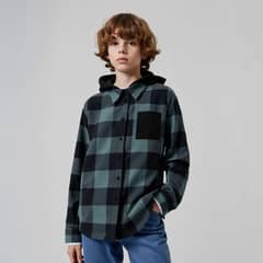 FEDERATION - Camisa Niño Algodón Cuadros Manga Larga con Gorro